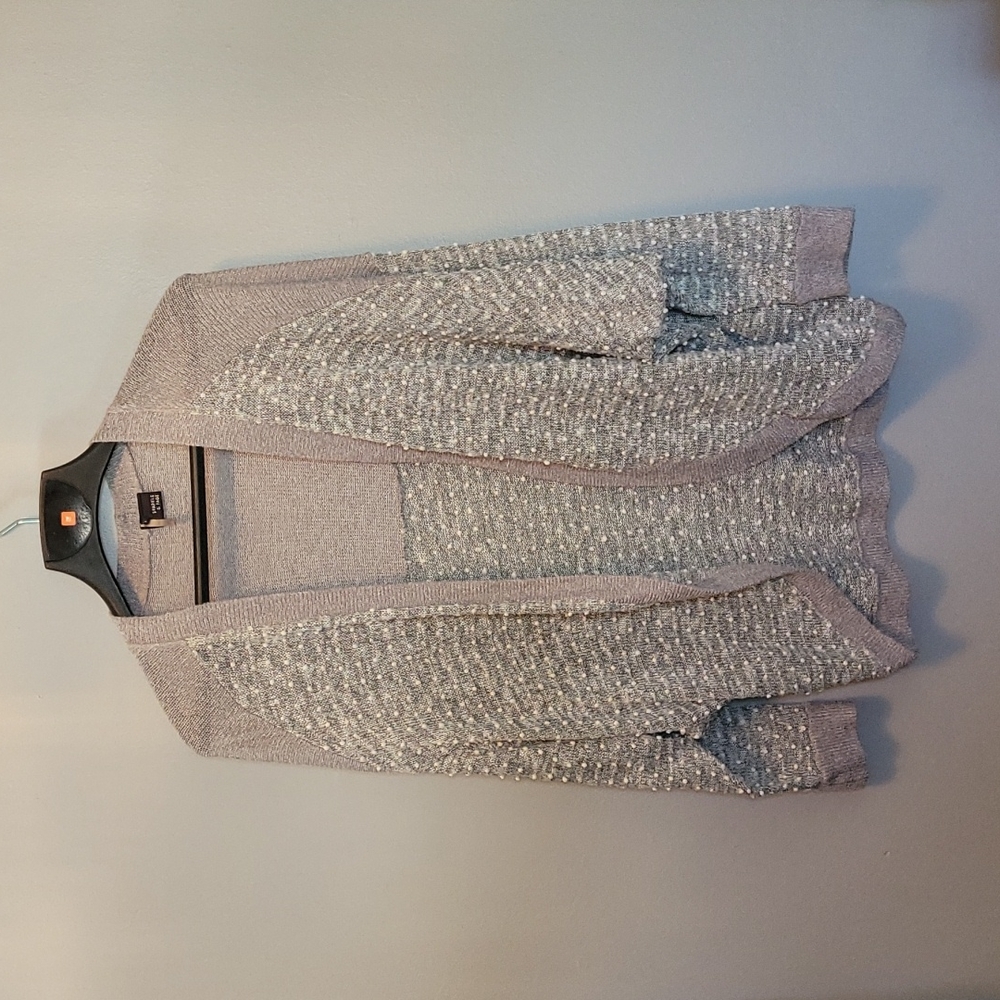 Women's Gray Textured Cardigan | Size Large